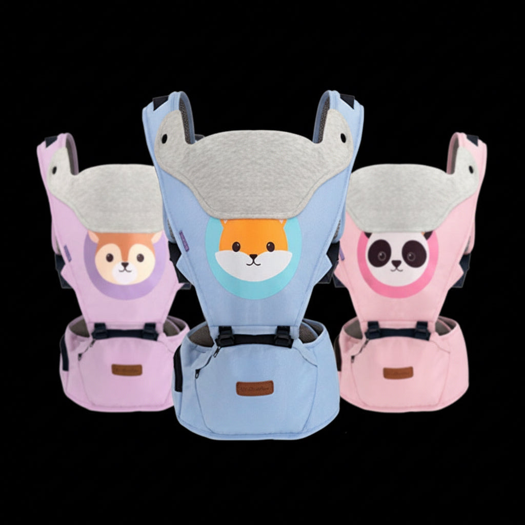 Bambinino™ 2-in-1 Babytrage mit Hüftsitz – Ergonomischer Tragriemen & Taille-Hocker für Neugeborene & Kleinkinder