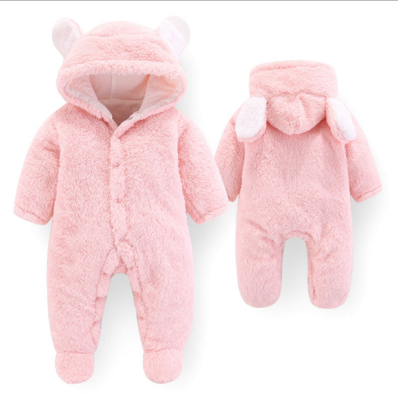 Bambinino™ Flauschiger Baby-Overall – Kuscheliger Winter-Jumpsuit mit Kapuze