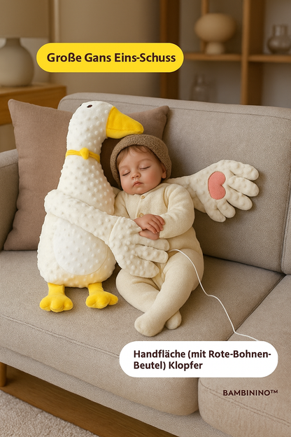 Bambinino™ Schlaf-Kuschelkissen – Beruhigendes Einschlafhilfe-Spielzeug für Babys (Dino, Reh, Hase & Gans)