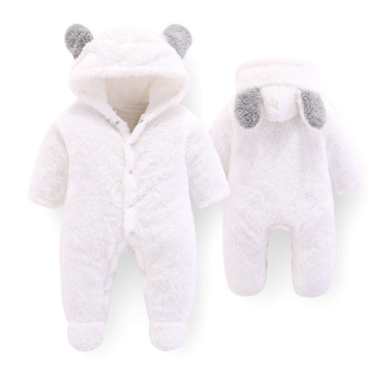 Bambinino™ Flauschiger Baby-Overall – Kuscheliger Winter-Jumpsuit mit Kapuze