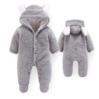 Bambinino™ Flauschiger Baby-Overall – Kuscheliger Winter-Jumpsuit mit Kapuze